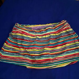 ATHLETA Multicolor Built In Brief Skirt Swim Bottom Size Small